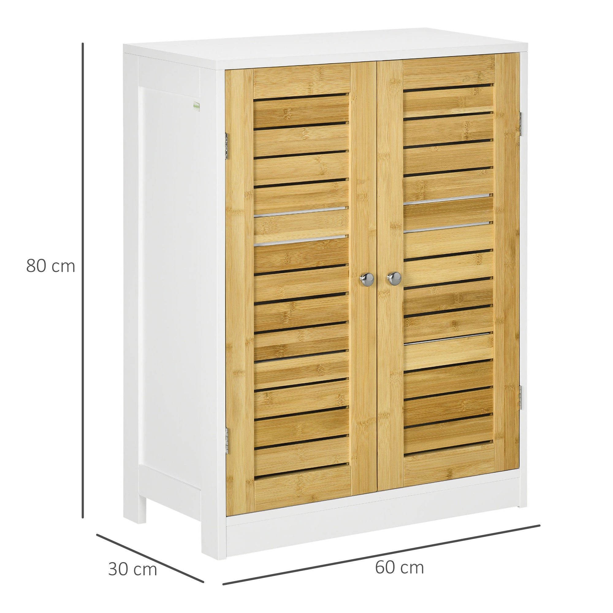 Armário Casa de Banho Móvel Auxiliar 60x30x80 cm Branco e Madeira