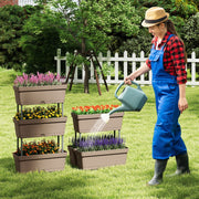 Conjunto de 6 Caixas de Jardinagem para Jardim Vertical Elevado - Cinzento