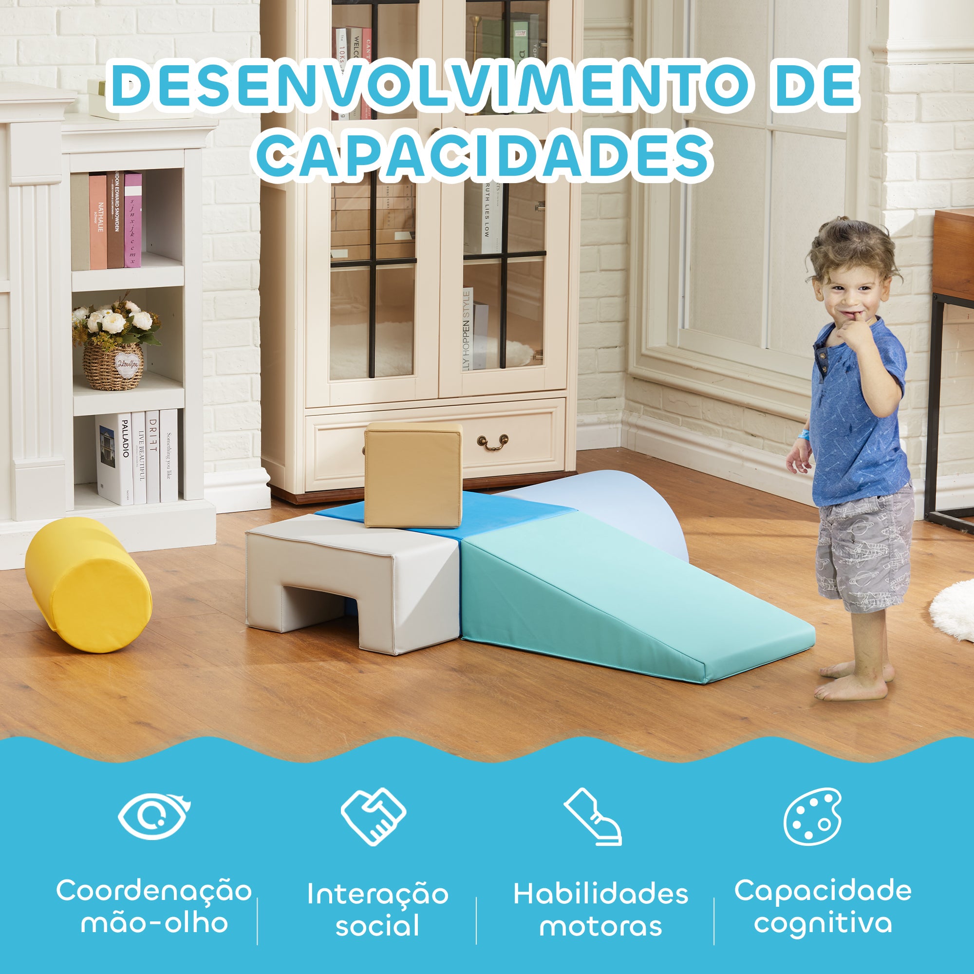 Conjunto de 6 Blocos de Espuma Multicor - 60x40x20 cm
