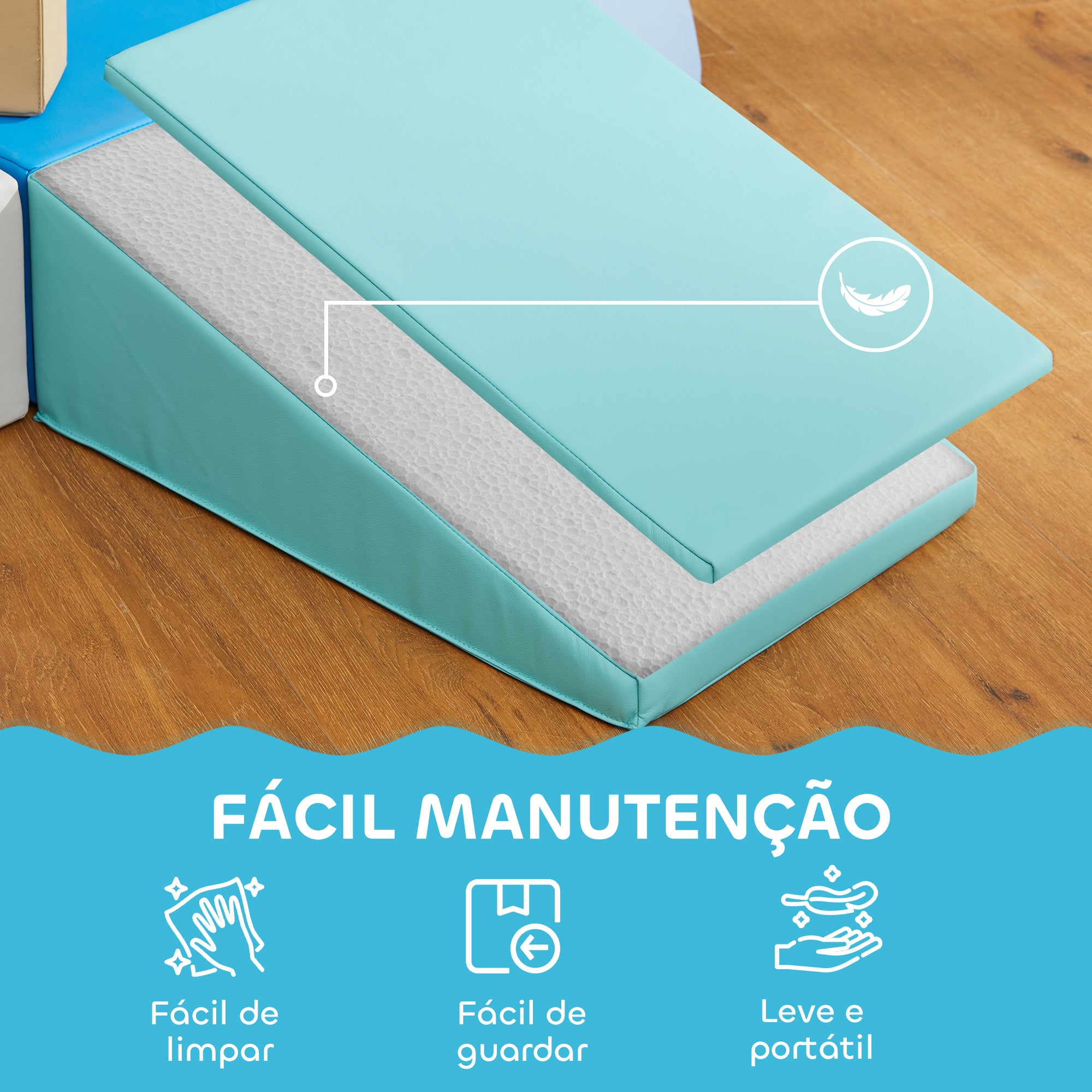 Conjunto de 6 Blocos de Espuma Multicor - 60x40x20 cm