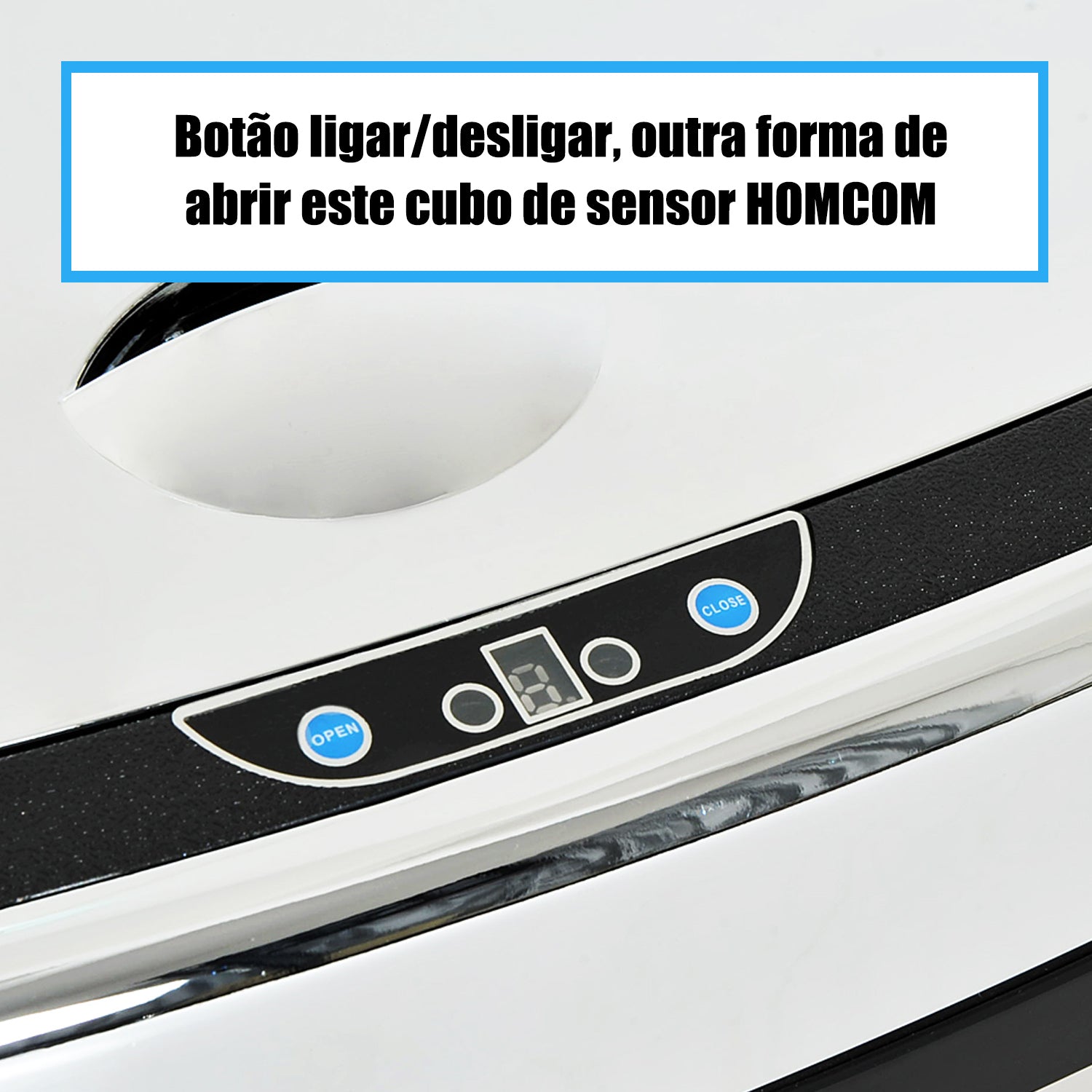 Balde de Lixo Inteligente – 68L – Prata – Aço Inoxidável