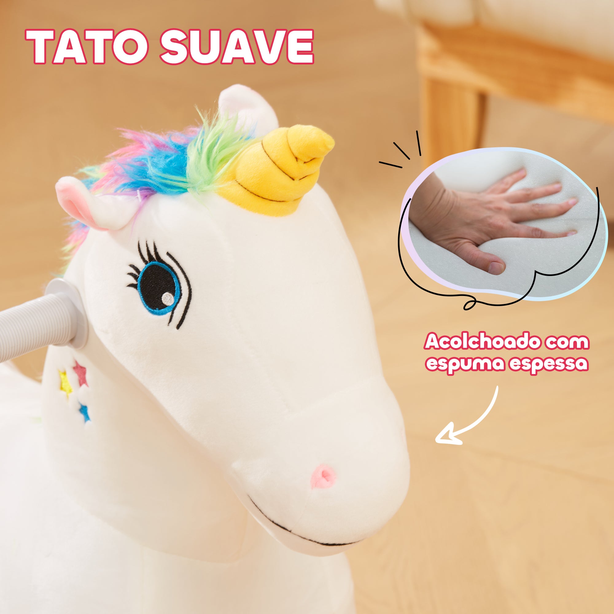 Unicórnio Infantil Elétrico 69x34x53 cm Multicor