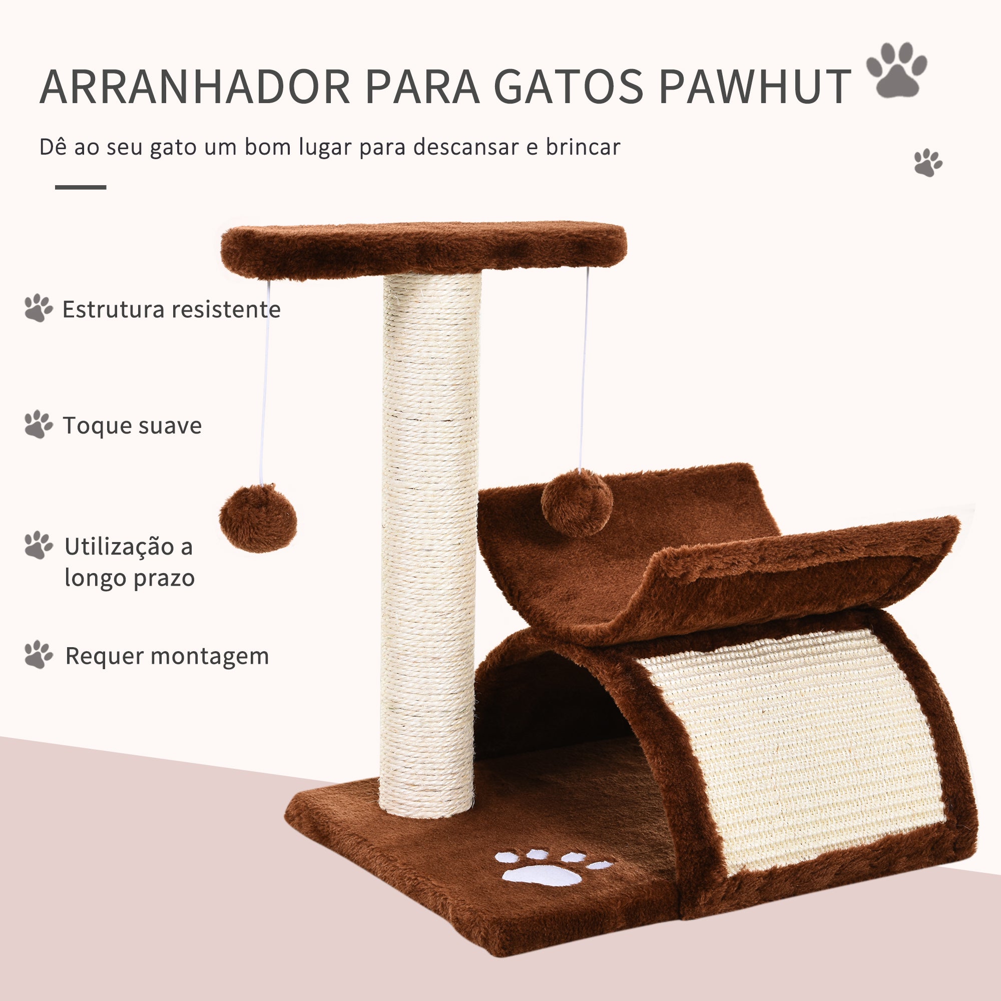 Arranhador para Gatos Pequeno 40x30x43 cm - Cor Marrom