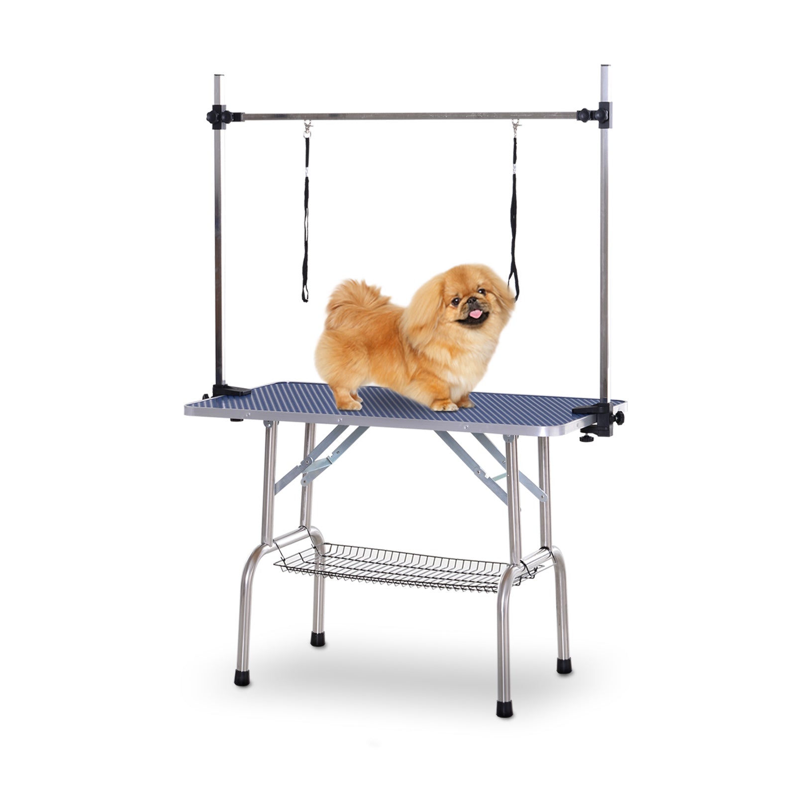 Mesa de Tosquia para Cães Azul 107x60x170 cm