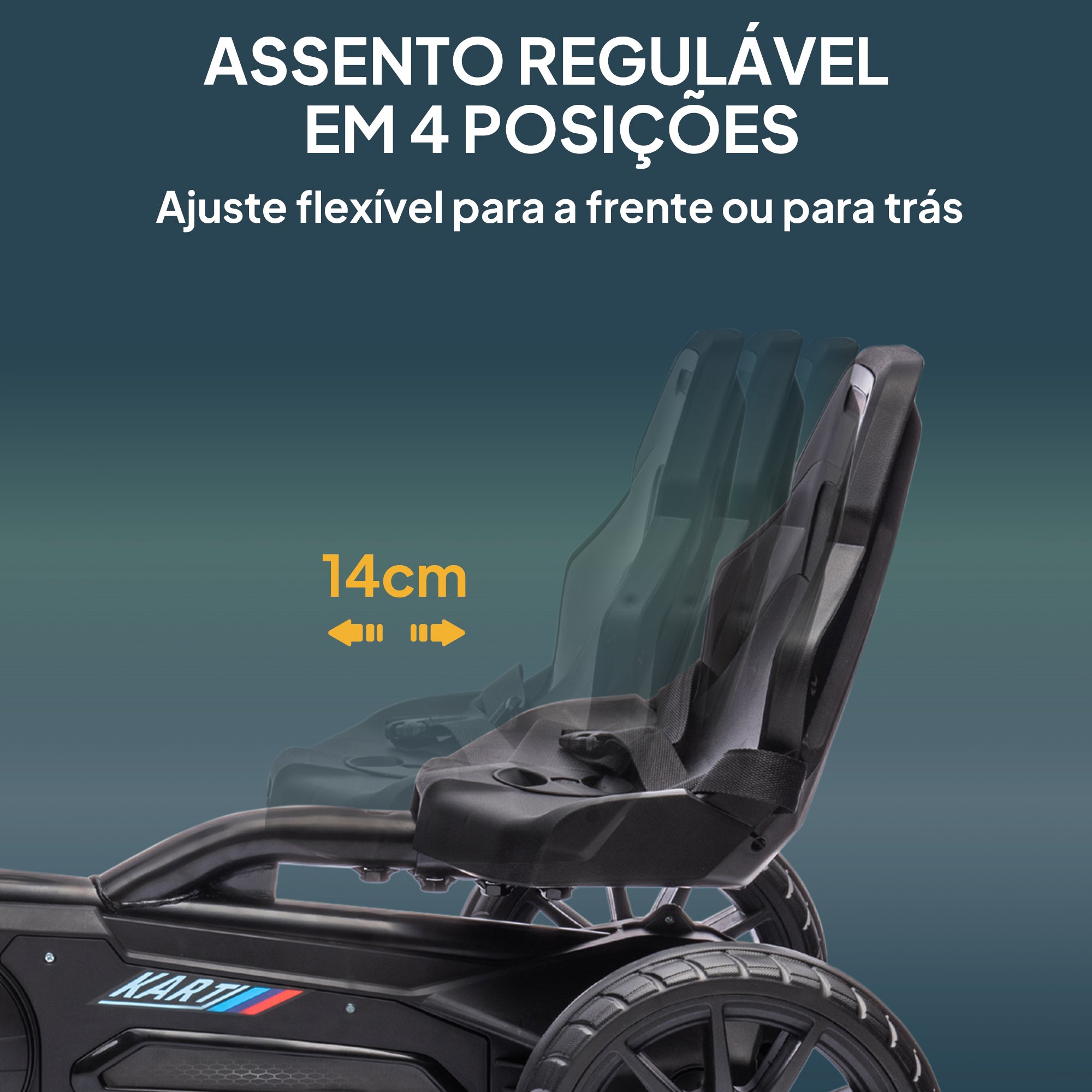 Kart a Pedais Infantil - Preto 100x58x58,5 cm