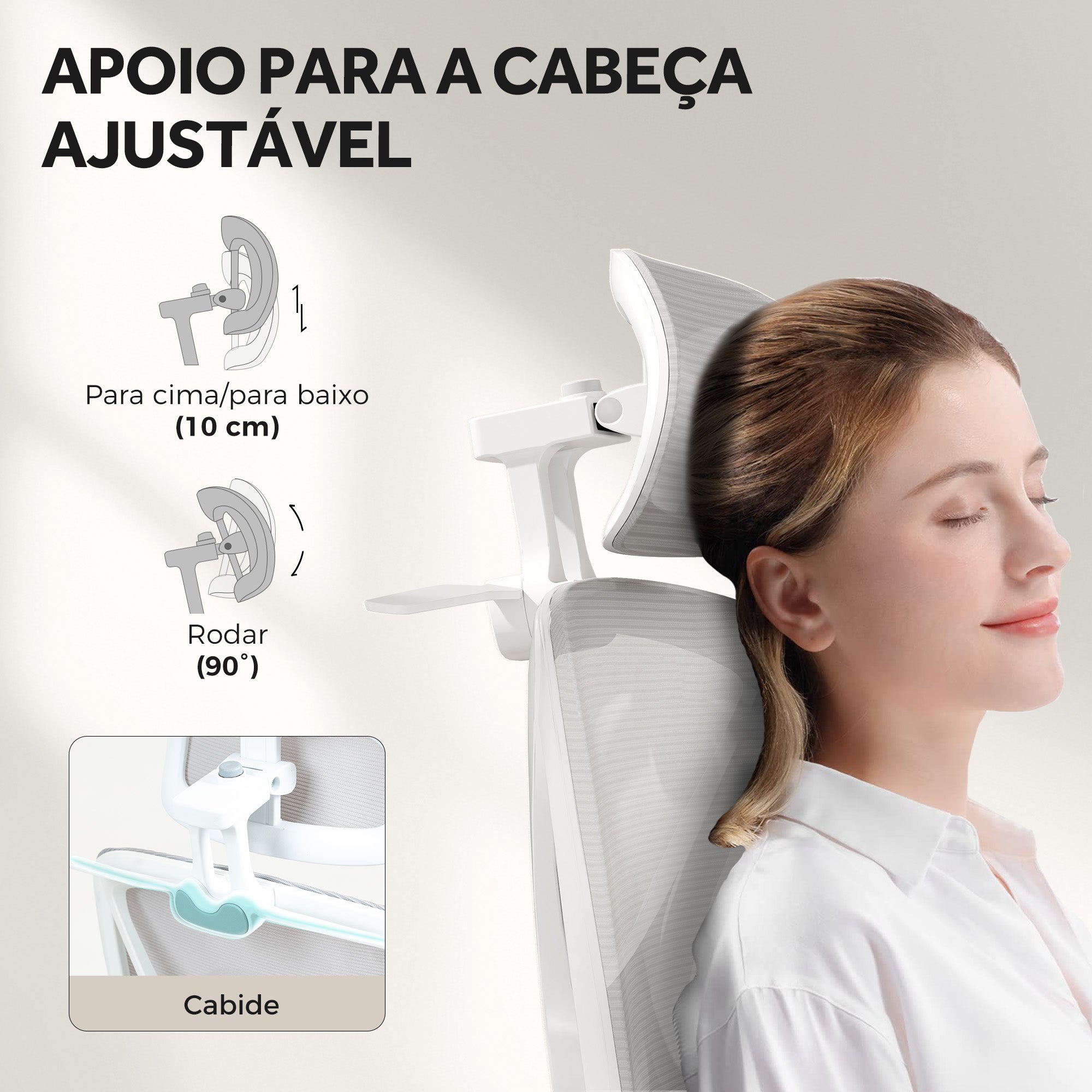 Cadeira de Escritório Ergonómica Cinza Claro 71x70x109-119 cm