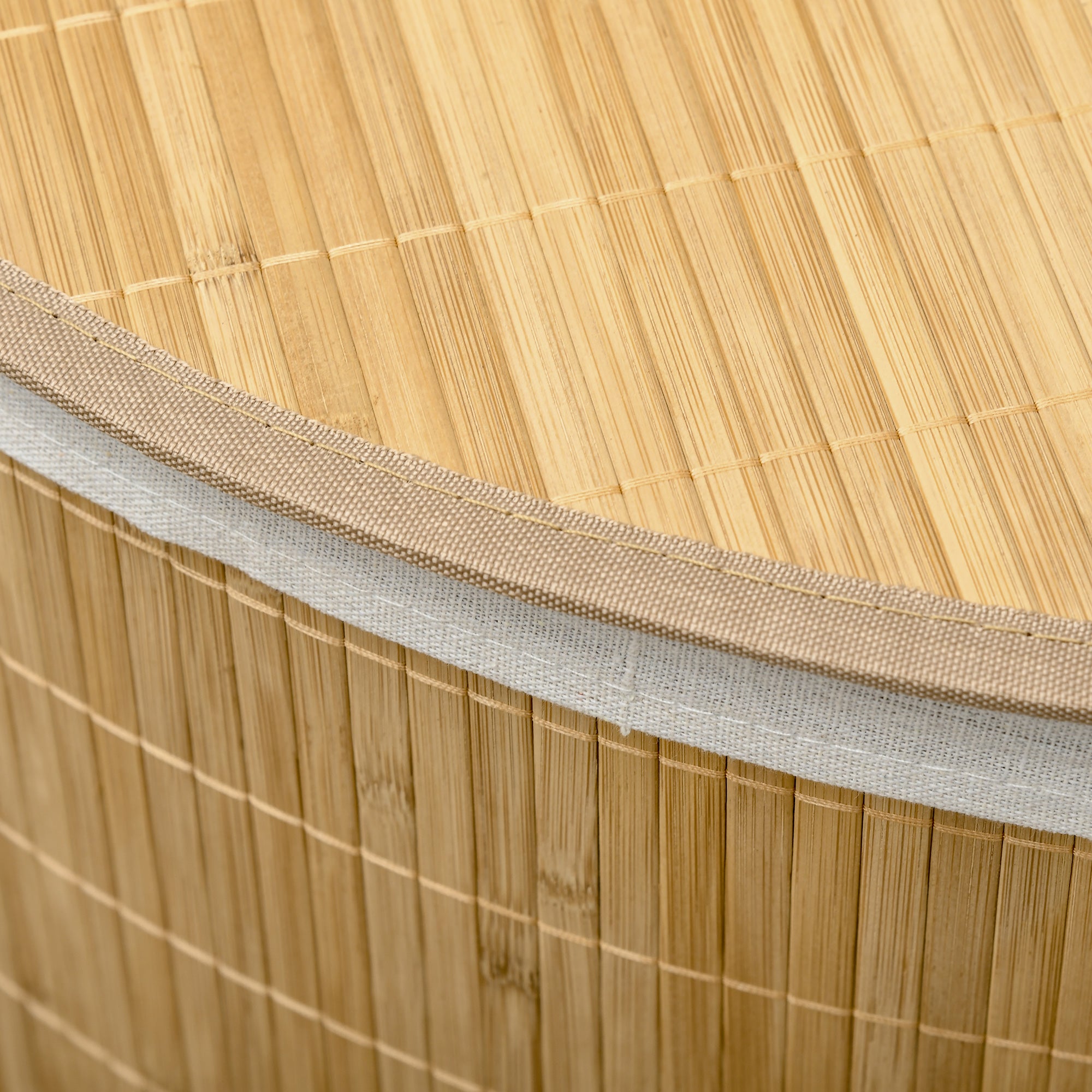 Cesto de Roupa de Bambu 38x38x57 cm - Cor de Madeira Natural