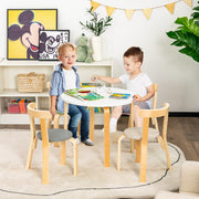 Conjunto de Mesa e Cadeiras para Crianças – 5 Peças – Multicolorido – Madeira