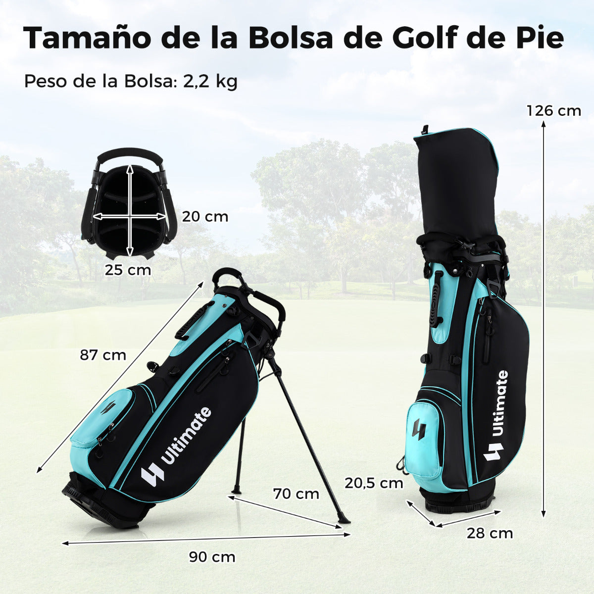 Conjunto Completo de Palos de Golfe para Mulher com Bolsa Suporte Inclui Driver #1 de 460CC Madeira #3 Híbrido Ferros #5#6#7#8#9#P #S Putter Verde