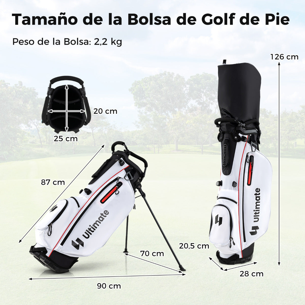 Conjunto de Palos de Golf Completo para Mulher com Bolsa Suporte Inclui Driver #1 de 460CC Madeira #3 Híbrido Ferros #5#6#7#8#9#P #S Putter Vermelho