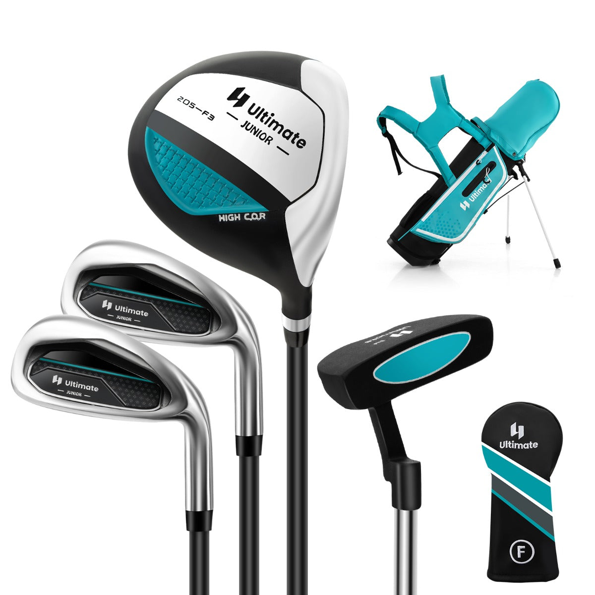 Conjunto de Palos de Golfe para Crianças – Azul – Alumínio, Aço Inoxidável, Zinco