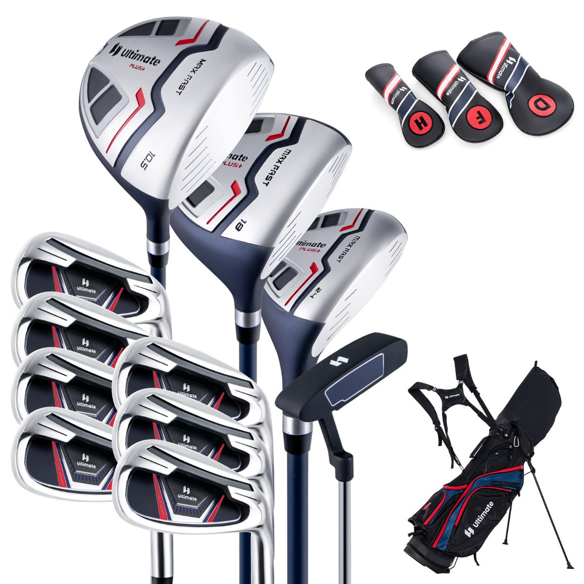 Conjunto Completo de Palos de Golfe para Homens – Azul – Metal