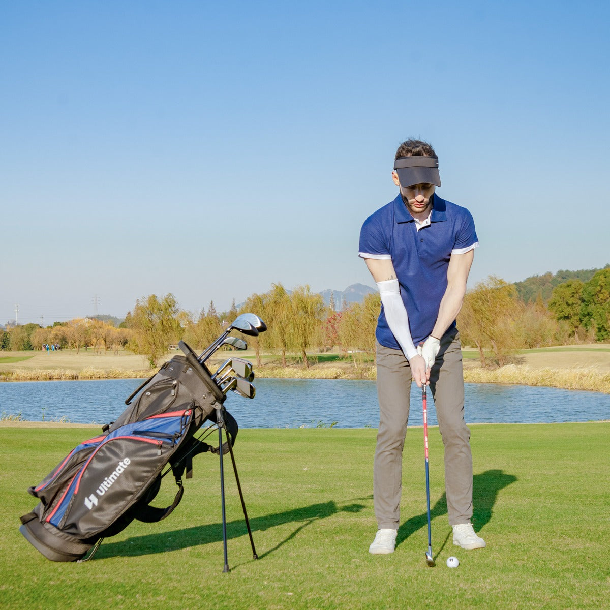Conjunto Completo de Palos de Golfe para Homens – Azul – Metal