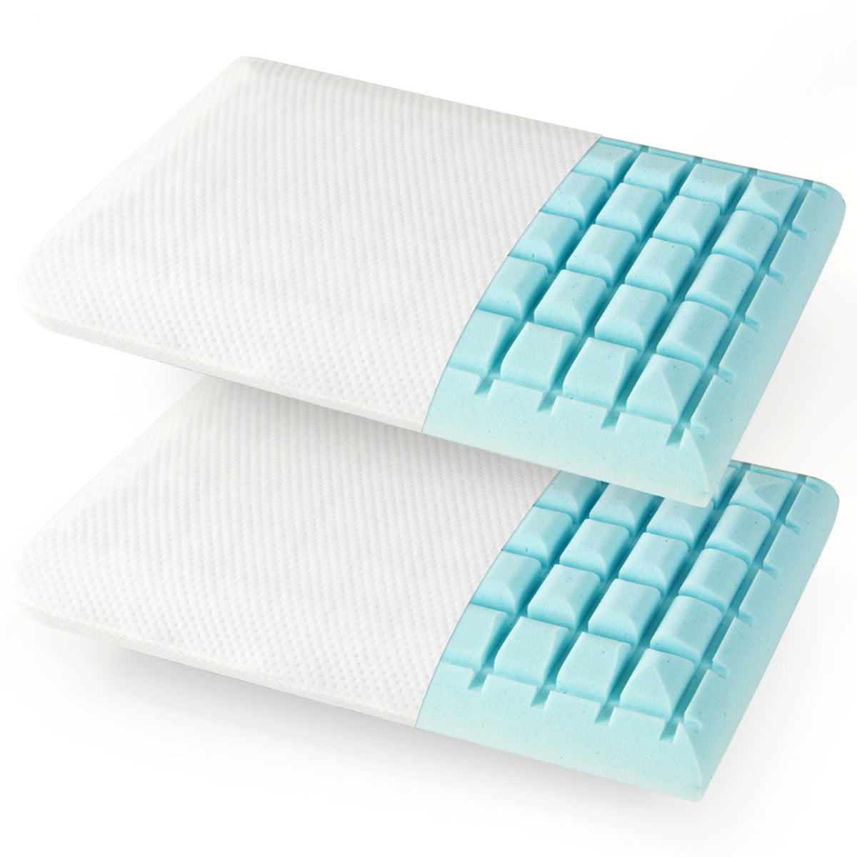 Conjunto de Almofadas – 13 cm – Branco – Espuma Viscoelástica com Gel