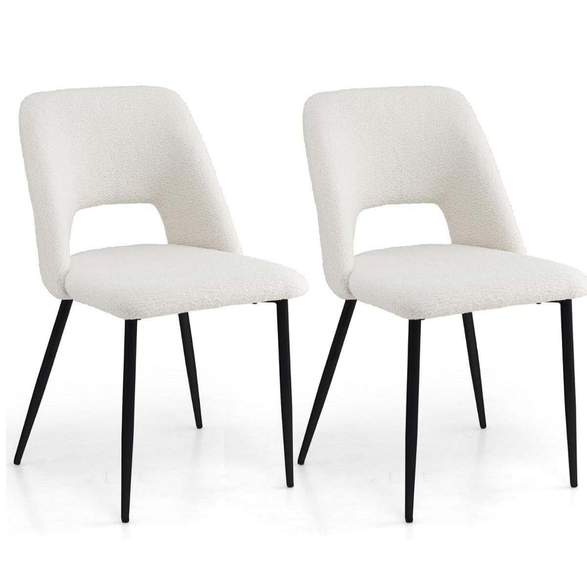 Conjunto de 2 Cadeiras Estofadas de Bar – 48,5 x 57 x 85 cm – Bege – Metal