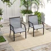 Conjunto de 2 Cadeiras de Jantar – 66 x 61 x 90 cm – Cinza – Metal