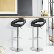 Conjunto de 2 Taburetes de Bar – 53 x 49 x 77-98 cm – Preto – Metal