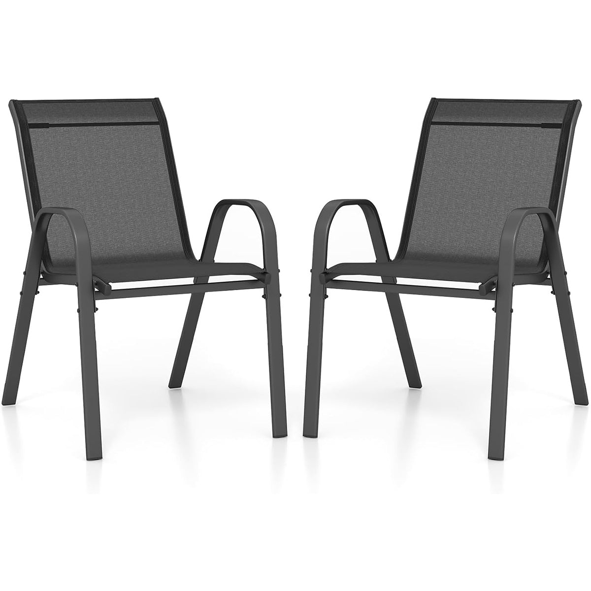 Cadeiras de Jardim Empilháveis – 55 x 67 x 83 cm – Preto