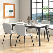 Conjunto de 4 Cadeiras Estofadas – 47 x 58 x 86 cm – Bege – Metal