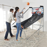 Máquina de Jogo de Basquetebol Dobrável com Contador Eletrónico e Suporte Branco