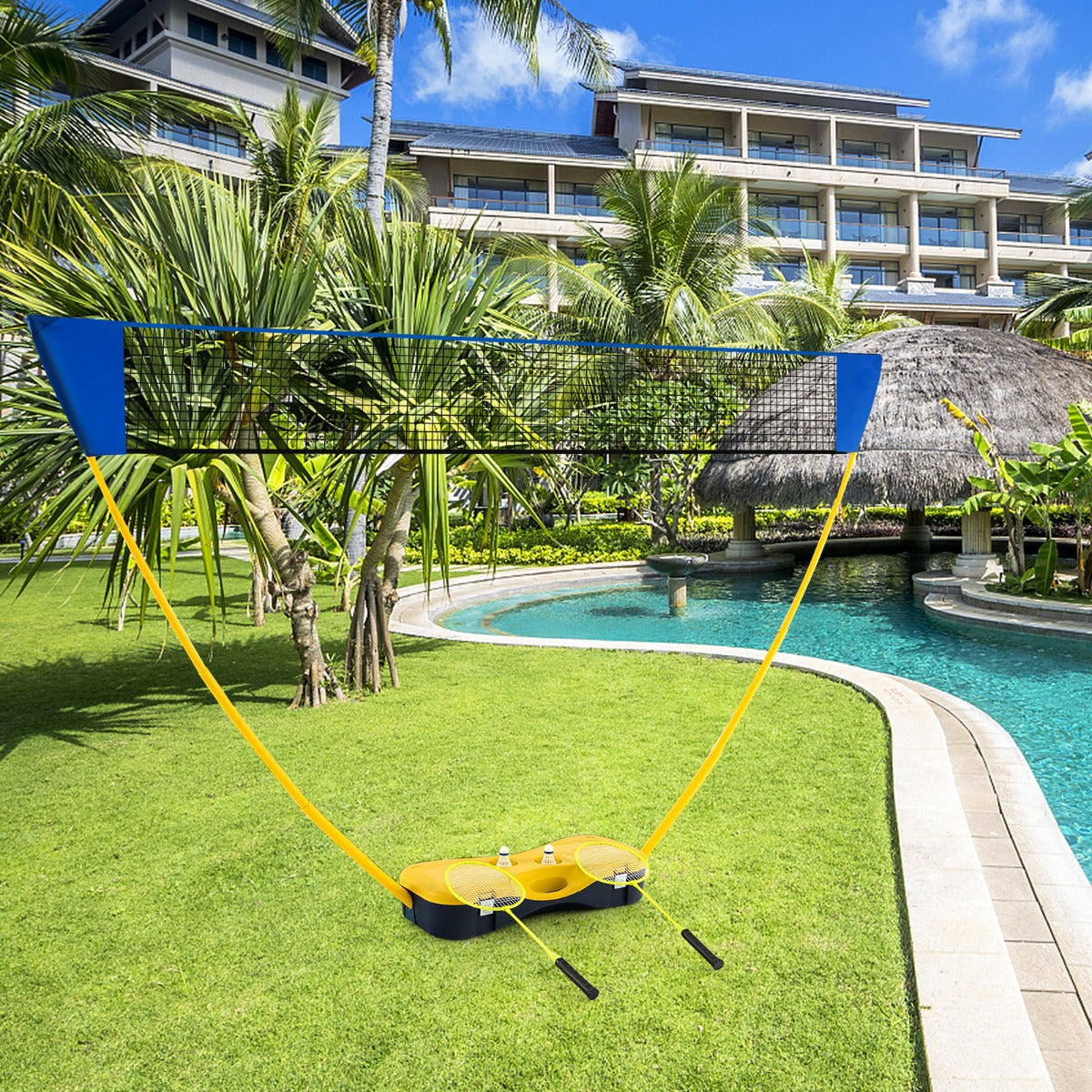 Conjunto de Bádminton Portátil – 2 Volantes – PVC