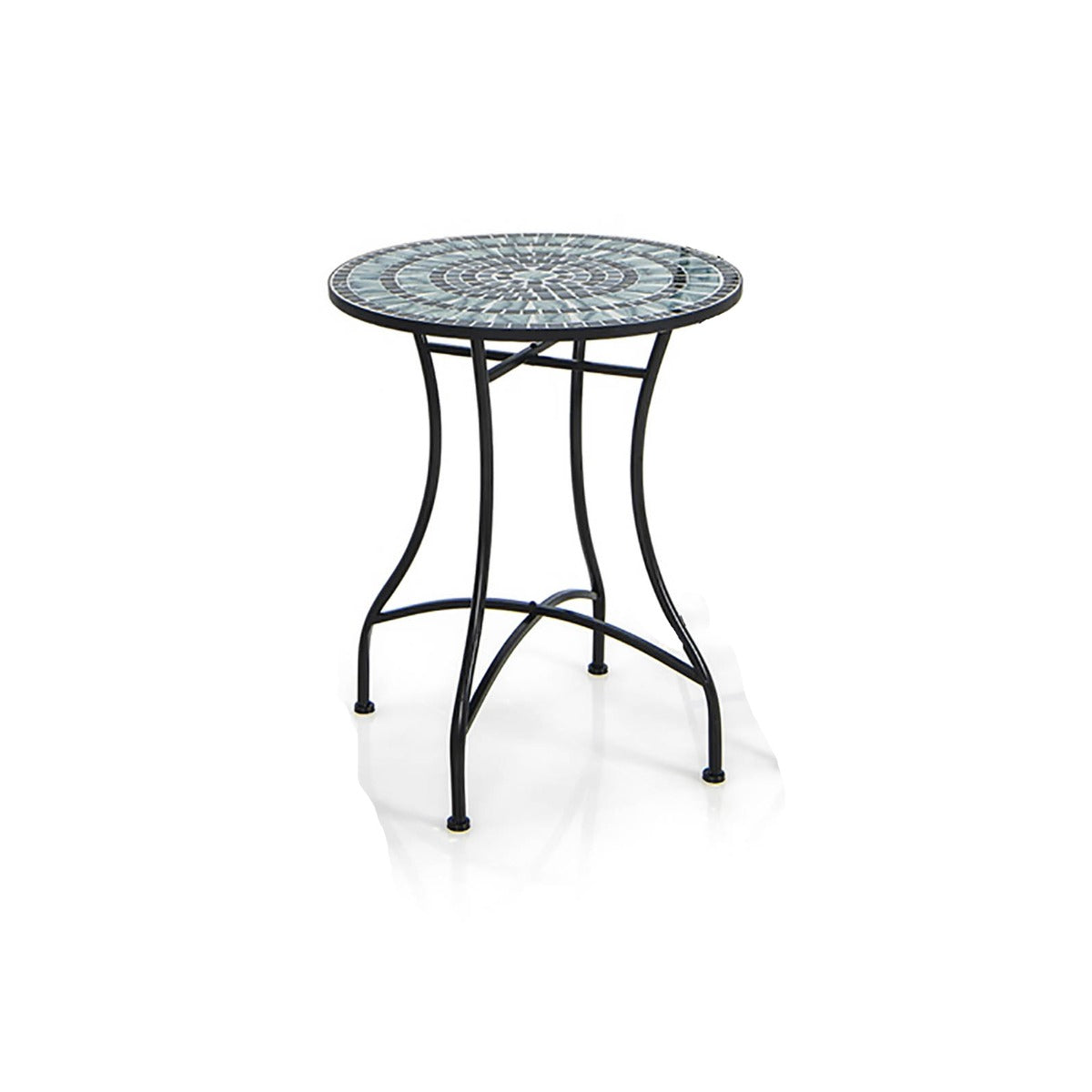 Conjunto de Mesa Redonda Bistrô e 2 Cadeiras Dobráveis – Cinzento – Metal
