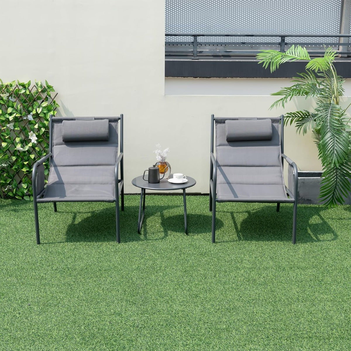 Jogo de Bistrô de 3 Peças – Cinzento – Metal