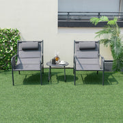 Jogo de Bistrô de 3 Peças – Cinzento – Metal