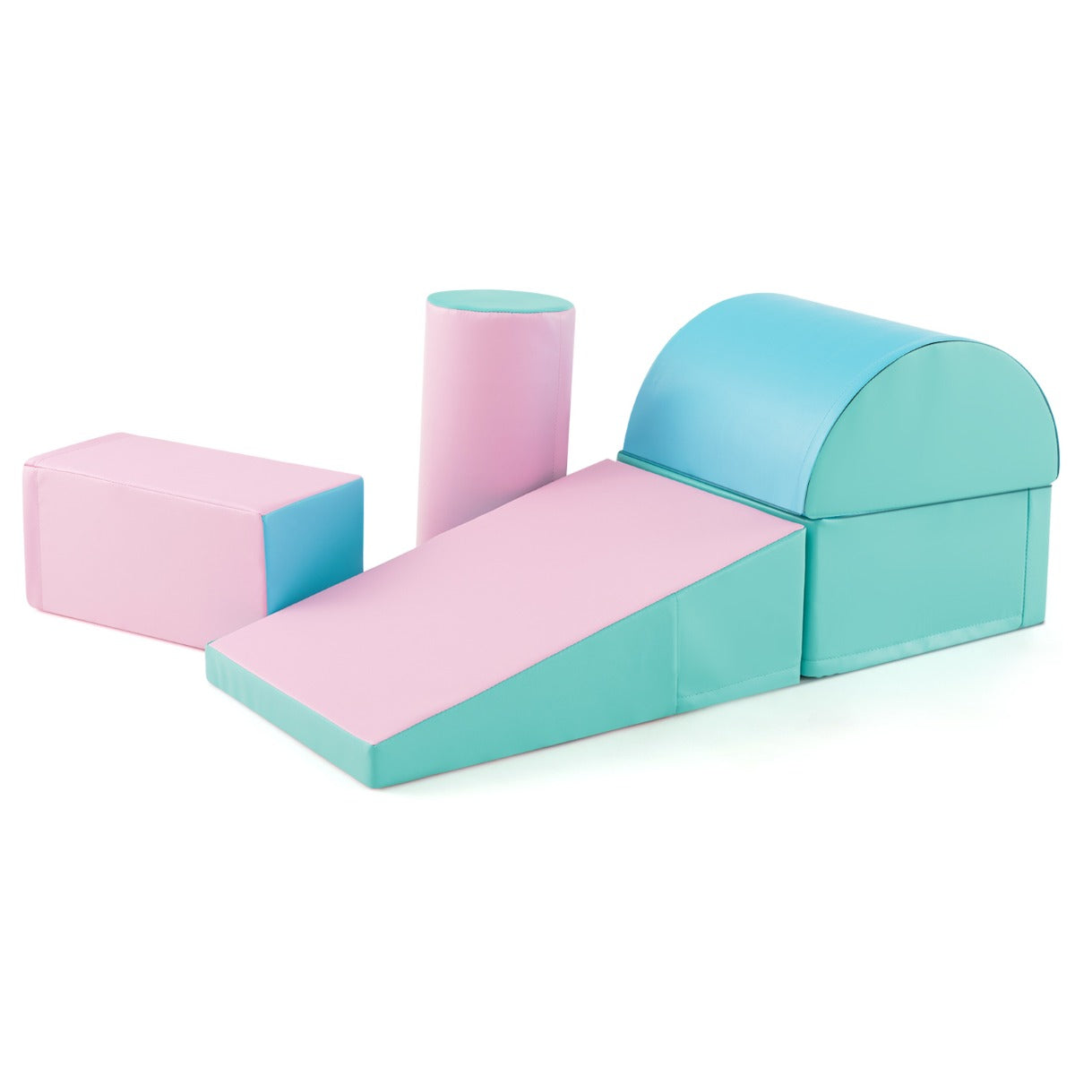 Conjunto de Blocos de Espuma – 5 peças – Verde e Rosa – PU e EPE