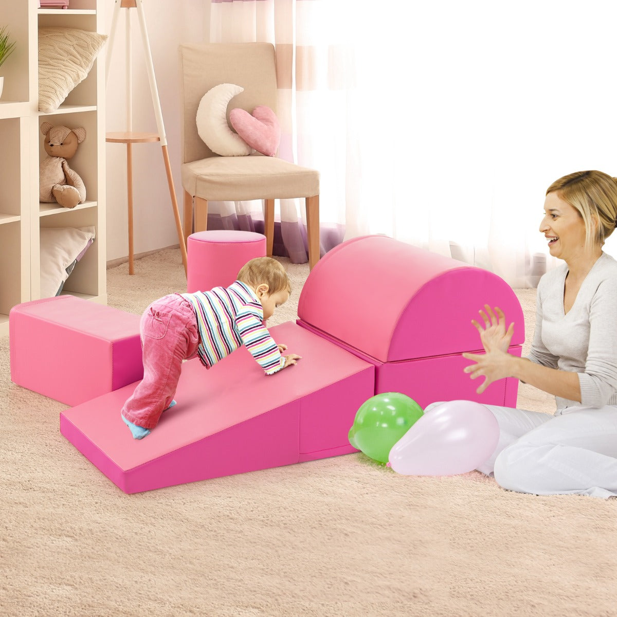 Conjunto de Blocos de Espuma para Crianças – 5 blocos – Vermelho – PU