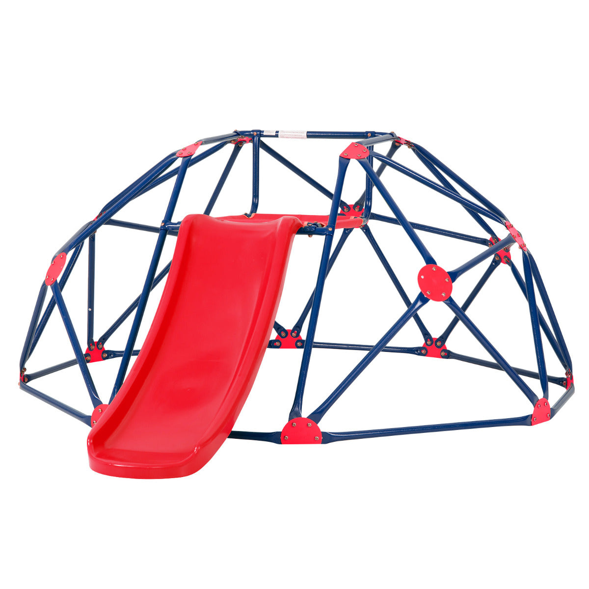 Parque Infantil de Escalada Geométrica com Escorrega Capacidade 180 kg para Crianças dos 3 aos 10 Anos Vermelho