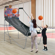 Jogo de Basquetebol Dobrável Máquina de Basquetebol Brinquedo Eletrónico com Contador Cesta de Basquetebol Roxa