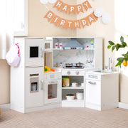 Cozinha Infantil de Madeira com Lavatório - Branco