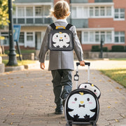 Conjunto de Malas para Crianças de 4 Peças com Bagagem de Mão com Rodas Mochila Almofada para o Pescoço Etiqueta para Bagagem Preto