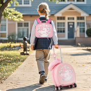 Conjunto de Malas para Crianças – 14 polegadas – Rosa – ABS e tecido oxford