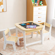 Conjunto Mesa e Cadeiras para Crianças com Mesa de Atividades Infantil e Armazenamento Oculto Conjunto de Móveis para Arte e Manualidades Natural