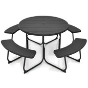 Mesa de Piquenique Redonda – 110 cm – Preto – HDPE