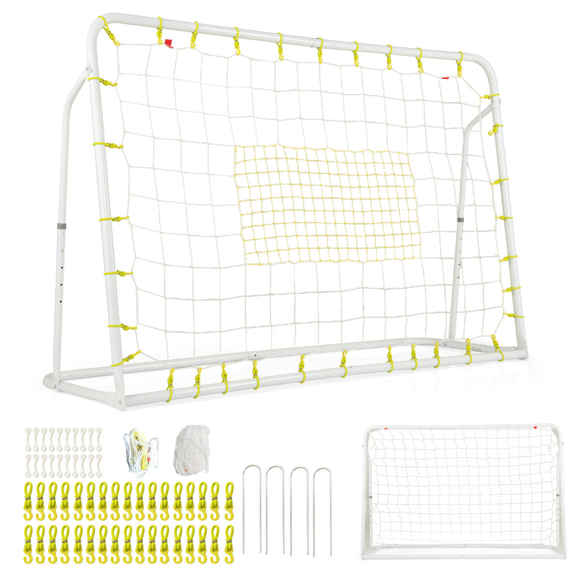 Jogo de Baliza de Futebol – 187 x 122,5 cm – Branco – Metal