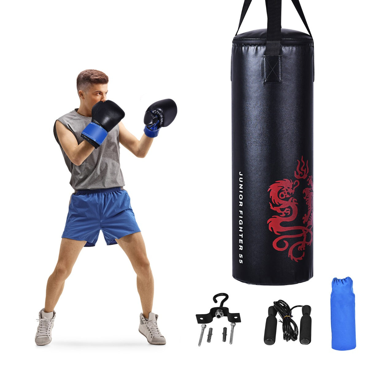 Conjunto de Boxe Infantil – 28 x 28 x 70 cm – PVC e espuma