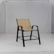 Conjunto de 2 Cadeiras de Bar com Encosto, Apoio de Braços e Apoio para os Pés Capacidade de Peso de 150 kg para Bar e Pátio 62 x 76 x 130 cm Bege