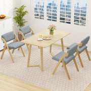 Conjunto de 2 Cadeiras de Cozinha Acolchoadas e Dobráveis, Cinza