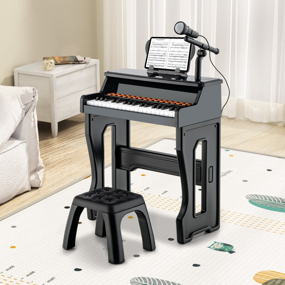 Piano de Teclas para Crianças – 37 teclas – Preto