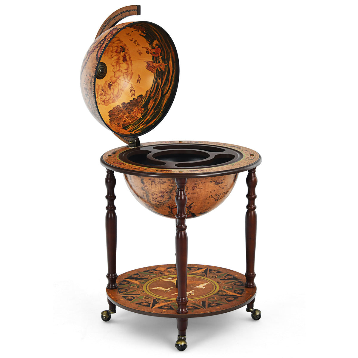 Garrafeira para Vinhos em Forma de Globo – MDF – Patrão Retro