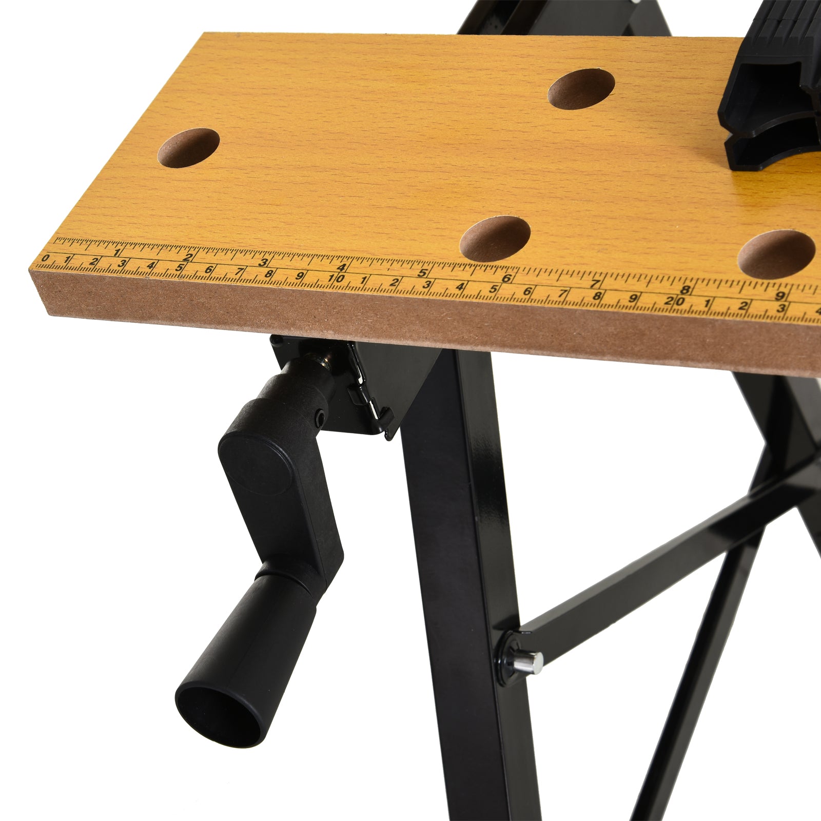 Bancada de Trabalho Dobrável – 56x62x75 cm – Natural e Preto – Ferro e MDF