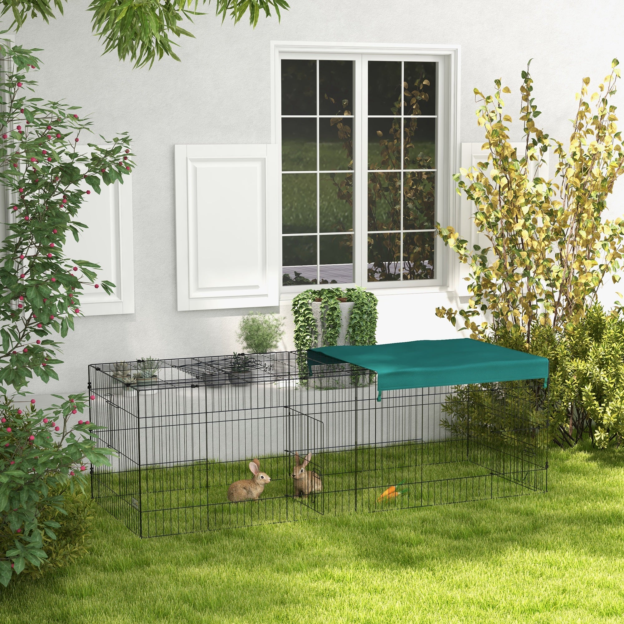 Gaiola para Animais – 220x85x70 cm – Verde e Preto – Aço