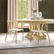 Conjunto de 2 Cadeiras em Corda de Papel – 51x51x71 cm – Carvalho e Creme