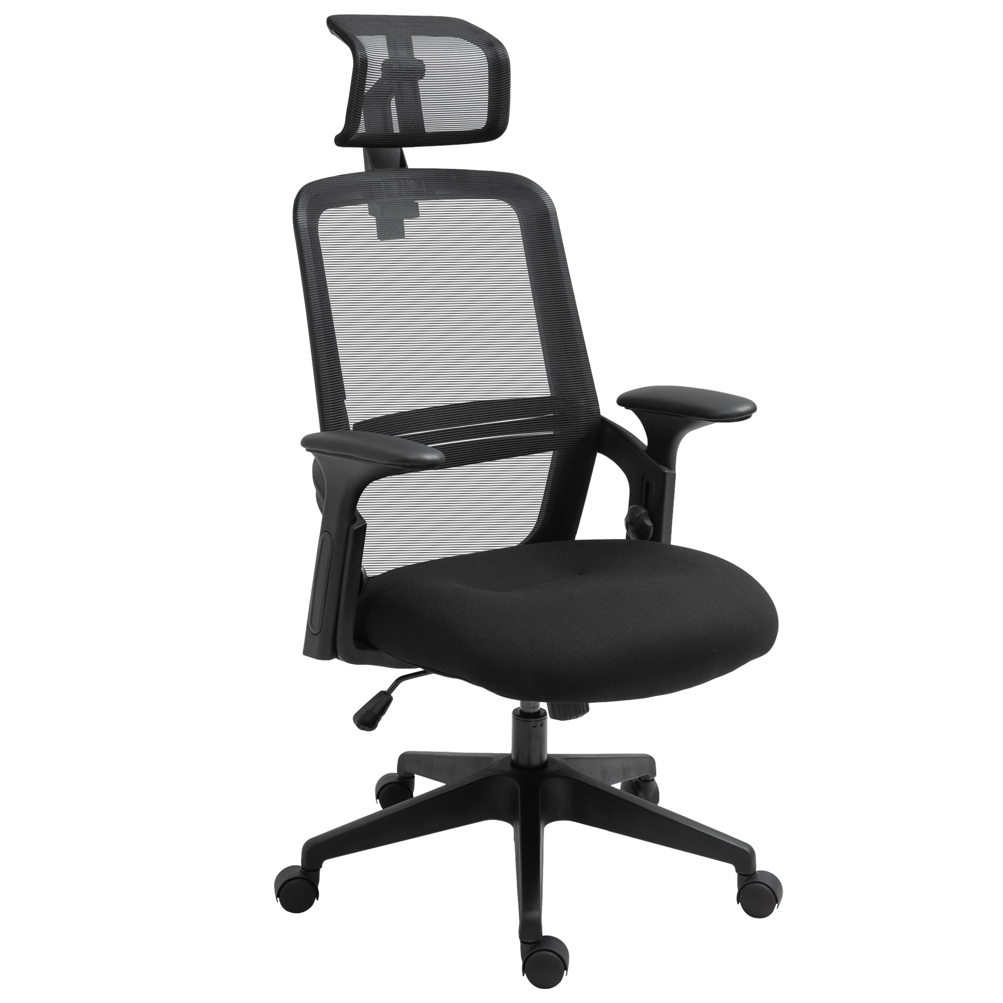 Cadeira de Escritório Ergonômica Preto 63.5x64.5x122cm