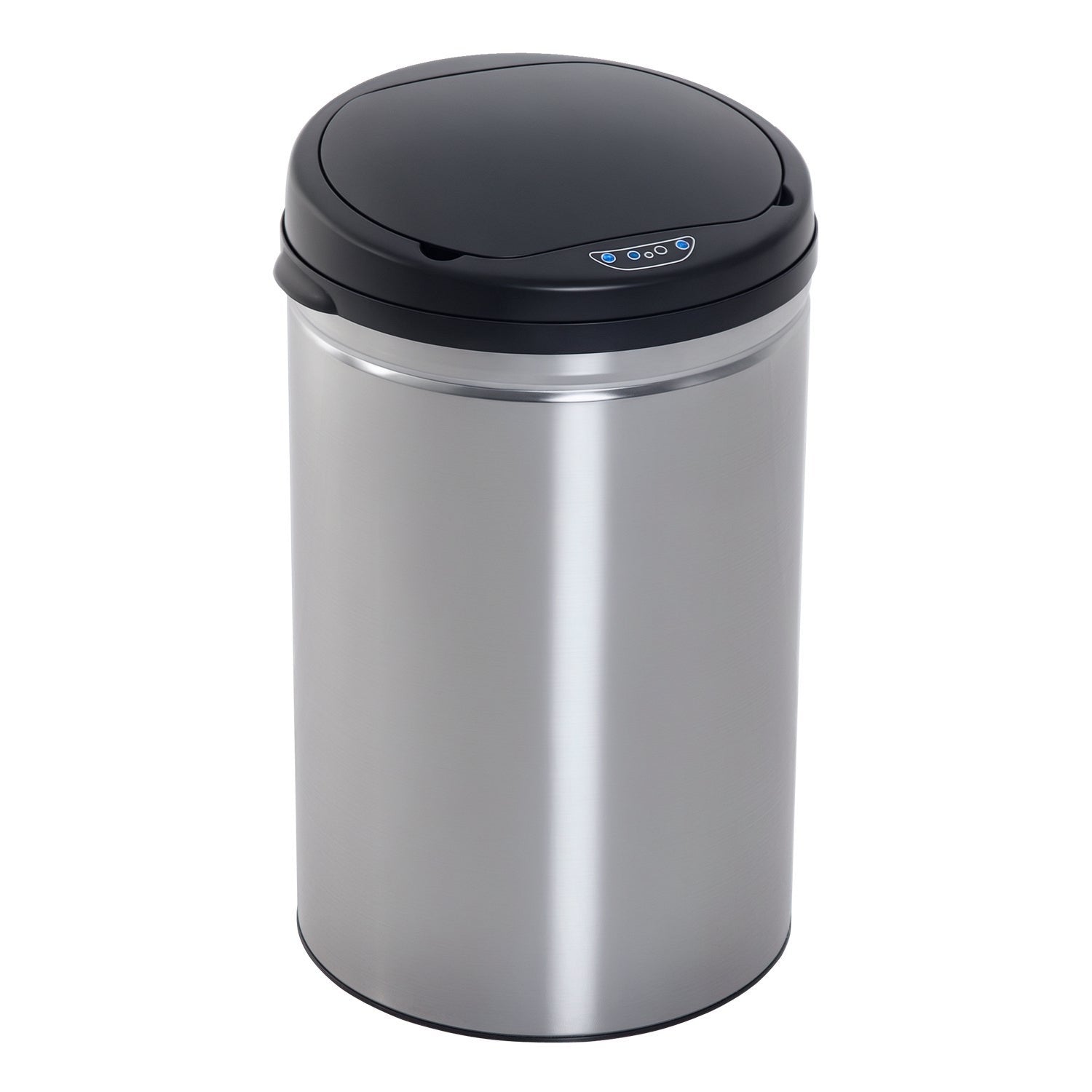 Balde de Lixo Inteligente de Aço Inoxidável 30L Ø30,5x51,5cm Prata e Preto