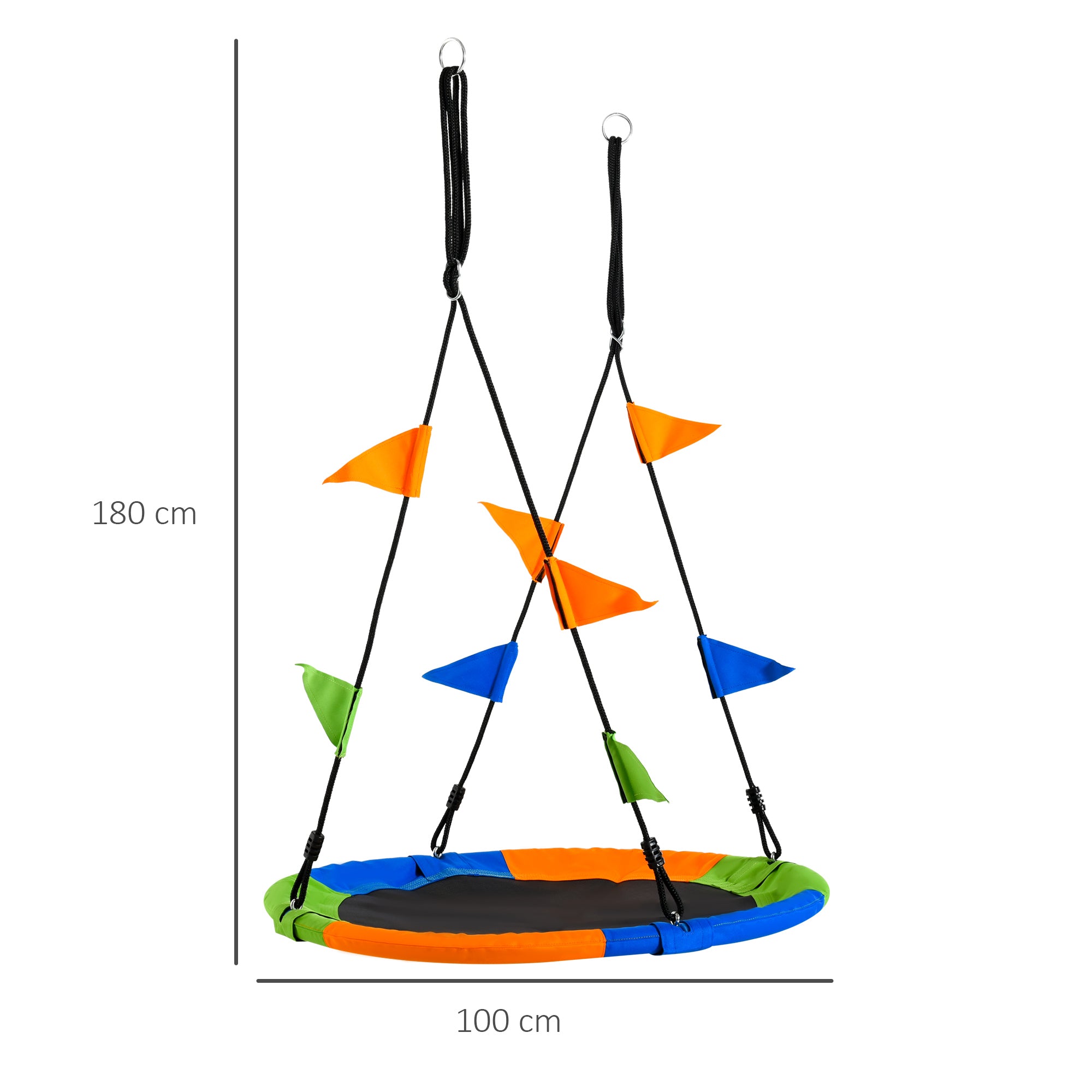 Baloiço de Jardim Ø100x180 cm Multicolor