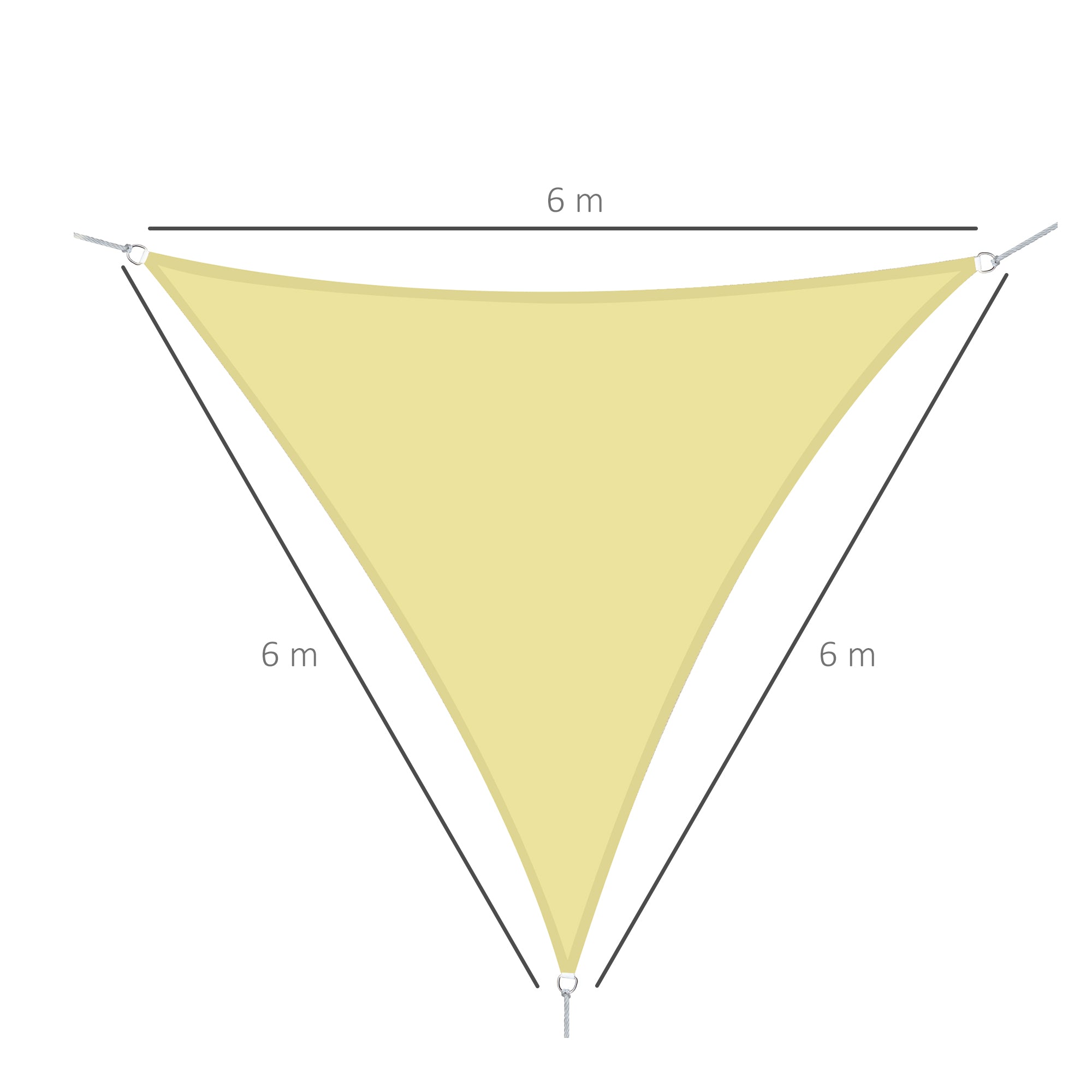 Vela de Sombra Triangular 6x6x6 m Cor de Areia